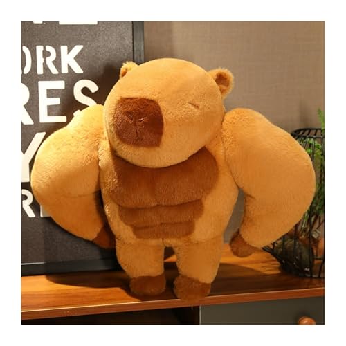 KUKUShining Süßes Capybara Plüschtier Mit Muskeln, Weiches Capybara-Kuscheltierkissen, Perfekt for Den Kindergeburtstag, Einzigartige Geschenkidee(45cm/17.7in0.65kg) von KUKUShining