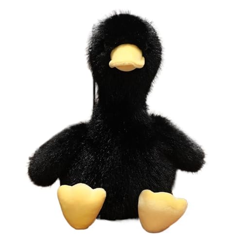 KUKUShining Süßes Enten Plüschtier, Superweich Realistisch Süße Entenpuppe Plüschtiere Schlafzimmer Arbeitszimmer Fotografie Kinder Jungen Mädchen Weihnachten Geburtstag(Black,45cm/17.7in) von KUKUShining