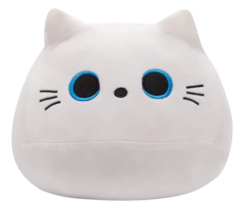 KUKUShining Süßes Katzen Plüschkissen, Weiches und Kuscheliges Stofftier, Kawaii Puppe Ideal für Kinder Jungen Mädchen Geburtstag(White,30cm/11.8in) von KUKUShining