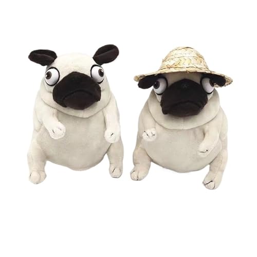 KUKUShining Süßes Mops Plüschtier Weiches Knuddeliges Stofftier für Kinder Hundefreunde und Einzigartiges Geschenk für Mops Liebhaber und Geburtstage(2pcs) von KUKUShining