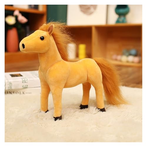 KUKUShining Süßes Plüsch Pferd, Realistisches Kuschelweiches Kawaii Plüschtier Pony Stehen Schlafzimmer Arbeitszimmer Fotografie Kinder Jungen Mädchen Weihnachten Geburtstag(Yellow,20cm/7.8in) von KUKUShining