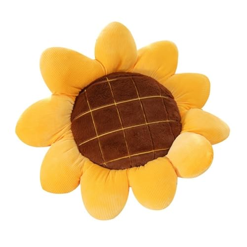 KUKUShining Süßes Plüschkissen Mit Sonnenblume, Kissen In Blumenform Süßes Sitzkissen Sonnenblume Stuhlkissen Kissen for Bett Auto Couch Stuhl Sofa Büro Kinder Erwachsene Weihnachten(70cm/27.6in) von KUKUShining