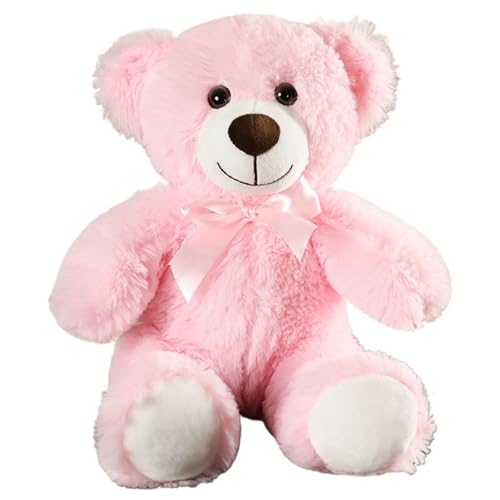 KUKUShining Süßes Teddybär Plüschtier, Flauschige Stoffpuppe Weiches Plüschtier for Freundin Jungen Mädchen Kinder Weihnachten Geburtstag(Pink) von KUKUShining