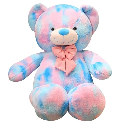 KUKUShining Teddybär Plüsch, Regenbogen Puppe Kuscheliges Stofftier Kinder Kuscheltiere Mit Schleife Als Geschenk for Geburtstag Valentinstag(Blue,80cm/31.5in) von KUKUShining