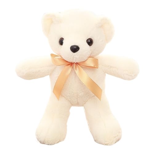 KUKUShining Teddybär Plüsch, Stofftier Plüschtier Puppen Kuscheliges Plüschkissen for Kinder Neugeborene Kinderzimmer Babys Freundin (White) von KUKUShining