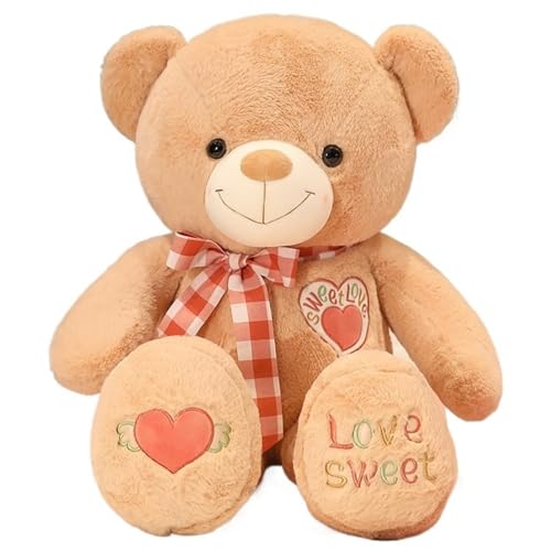 KUKUShining Teddybär Plüschtier, Süßes Kuscheltier Teddy Mit Schleife Weiche Bären Kinder Puppen Spielzeug Als Geburtstagsgeschenk(Brown) von KUKUShining