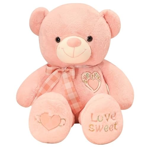 KUKUShining Teddybär Plüschtier, Süßes Kuscheltier Teddy Mit Schleife Weiche Bären Kinder Puppen Spielzeug Als Geburtstagsgeschenk(Pink) von KUKUShining