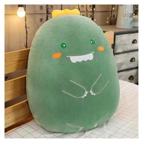 KUKUShining Weiche Kleine Maus-, Shiba Inu-, Hasen- und Dinosaurier-Plüschkissen for Kinder und Erwachsene, Ideal for Schlafzimmer, Lounges(Green,40cm/15.7in) von KUKUShining