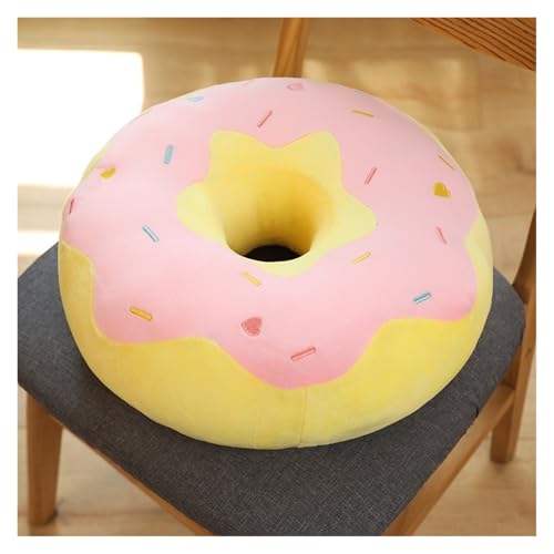 KUKUShining Weiches Donut-Plüschkissen, Süßes und Spaßiges Kissen, Ideal für Kinder, Gemütliche Spielzeit und Dekorativer Wohnakzent(Pink,38cm/15in) von KUKUShining