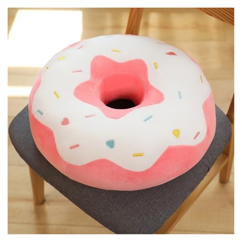 KUKUShining Weiches Donut-Plüschkissen, Süßes und Spaßiges Kissen, Ideal für Kinder, Gemütliche Spielzeit und Dekorativer Wohnakzent(White,38cm/15in) von KUKUShining