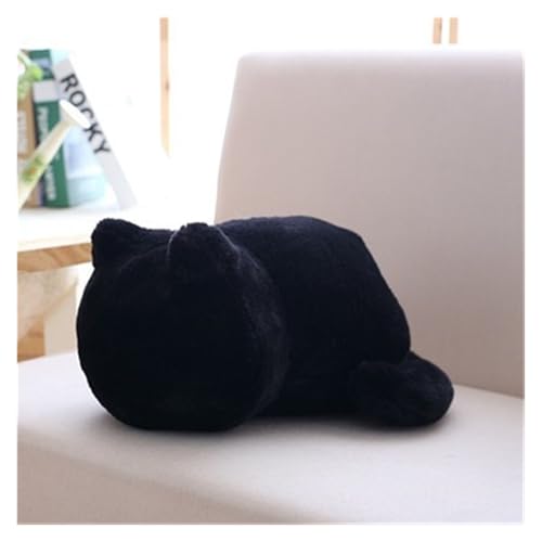 KUKUShining Weiches Kissen Cartoon-Katze Plüschtier, Puppe Katze Plüsch, Geburtstagsgeschenk Für Mädchen Jungen Frauen Heimdekoration Komfort(Black) von KUKUShining