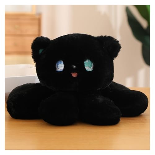 Weiches Krakenkatzen Plüschspielzeug Mit Einzigartigem Tierdesign, Geeignet for Schlafzimmer, Wohnzimmer, for Katzenliebhaber, 13,8 Zoll.(Black) von KUKUShining