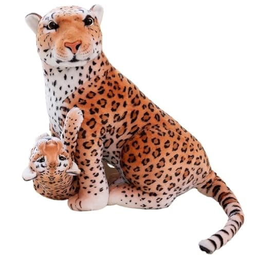 Leopard Plüschtier, Süße Leopardenmutter Mit Baby Kuscheltier Geparden Stofftier Plüsch Puppen Geschenke Zum Spielen Sammeln Leopard Plüschtier, Süße Leopardenmutter Mit Baby Kuscheltier Geparden Stofftier Plüsch Puppen Geschenke Zum Spielen Sammeln von KUKUShining