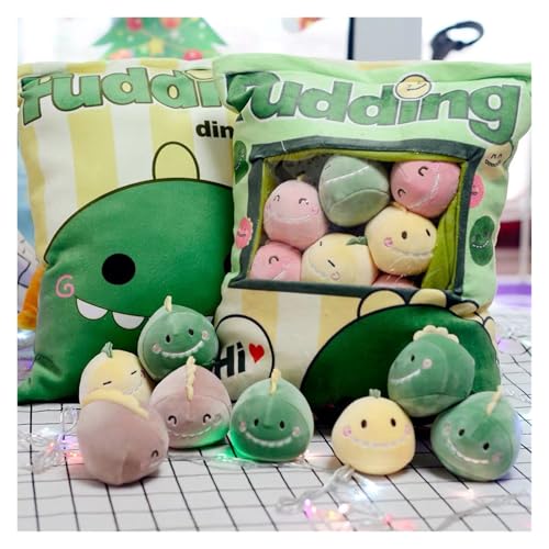 Niedliche Snack Plüsch Kissen, Pudding Plüschie, Dekorative Weiche Plüschtier Puppen Kawaii Spielzeug Für Kinder Jungen Mädchen Geburtstag Geschenke(Dinosaur(Small8)) von KUKUShining