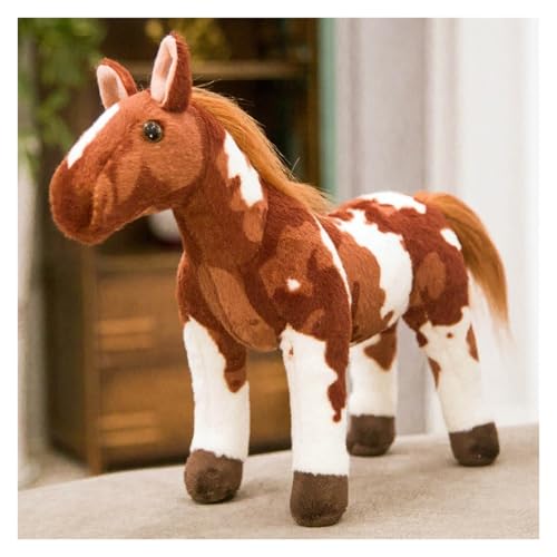 Pferd Plüsch, Weiches Kuscheliges Stofftier Fohlen Plüschtier Spielzeug Lebensechte Puppe Geschenke for Kinder Jungen Mädchen Dekoration(Brown,40cm/15.7in) von KUKUShining