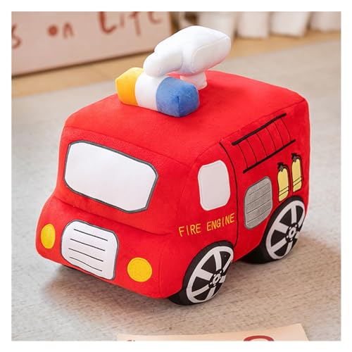 Plüsch-Feuerwehrauto und Bagger, Süße Fahrzeugspielzeuge, Ideal for Kleinkinder for Lernen und Spielen, for Geburtstag Eines Jungen(Firetruck,25cm/9.8in) von KUKUShining