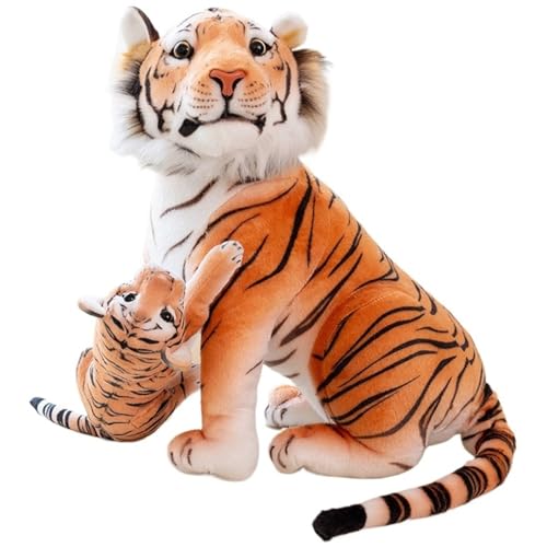 Tiger Kuscheltier, Weicher Plüschtier Muttertiger Mit Baby Stofftier Puppen Wildes Realistisches Plüsch Spielzeug Für Jungen Kinder Tiger Kuscheltier, Weicher Plüschtier Muttertiger Mit Baby Stofftier Puppen Wildes Realistisches Plüsch Spielzeug Für Jungen Kinder von KUKUShining
