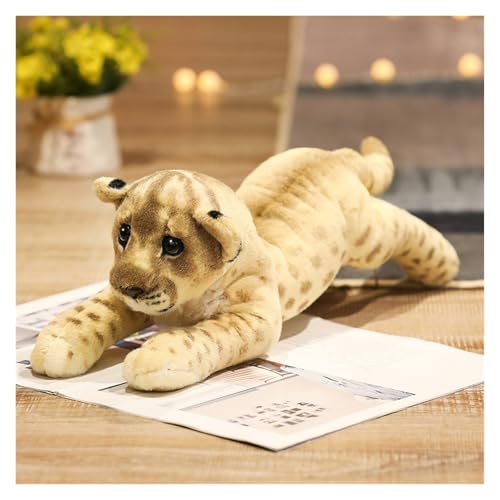 KUKUShining Wildtier Plüschtier, weiches und realistisches Kuscheltier Leopard, Tiger, Löwe for Kinder und Wildtier Enthusiasten(Lion,58cm/22.8in) von KUKUShining