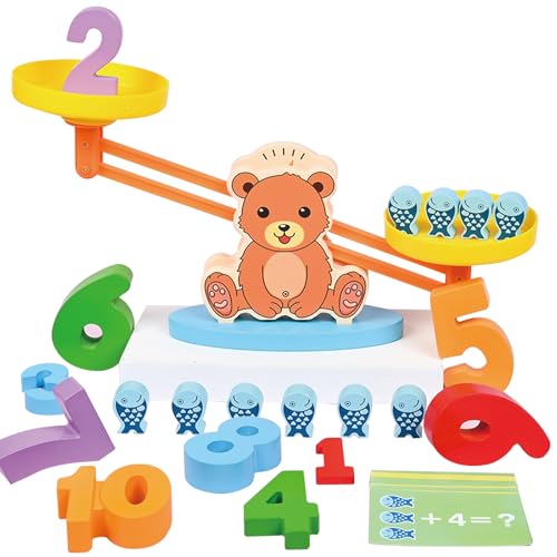 KUKUTrue Montessori Spielzeug 3 4 5 Jahre, Mathe Waage, Spiele ab 3 Jahre, Holzspielzeug, Motorikspielzeug, Lernspiel, Geschenk 3-5 Jahre Kinder Junge Mädchen KUKUTrue Montessori Spielzeug 3 4 5 Jahre, Mathe Waage, Spiele ab 3 Jahre, Holzspielzeug, Motorikspielzeug, Lernspiel, Geschenk 3-5 Jahre Kinder Junge Mädchen von KUKUTrue