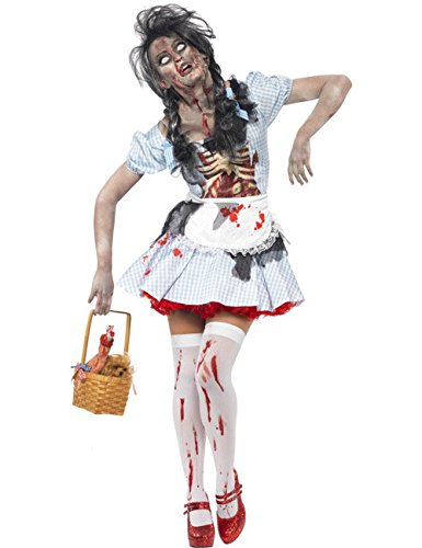 Horror Zombie Dorothy Märchenkostüm Halloween Damenkostüm hellblau weiss S von KULTFAKTOR GmbH