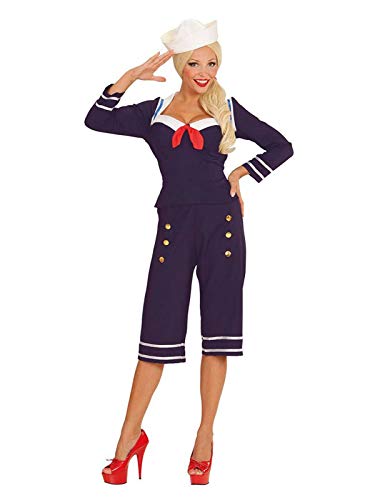 KULTFAKTOR GmbH 50er-Jahre Pin-Up Matrosin Damenkostüm Sailor Girl blau-rot-Weiss M von KULTFAKTOR GmbH