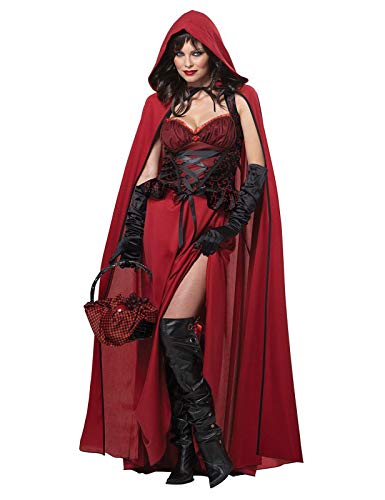 KULTFAKTOR GmbH Böses Rotkäppchen Märchen Halloween Damenkostüm schwarz-rot XL (44/46) von KULTFAKTOR GmbH