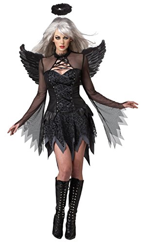 KULTFAKTOR GmbH Fallen Angel Halloween Damenkostüm Engel schwarz - L (42/44) von KULTFAKTOR GmbH