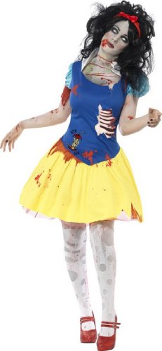 Generique - Zombie Schneewittchen Halloween Damenkostüm blau-gelb-rot - M von Maskworld