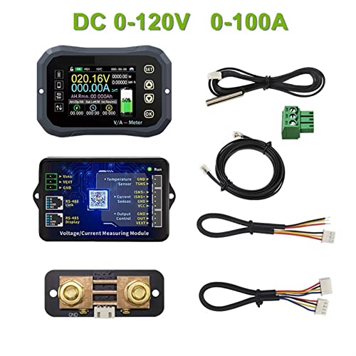 Autobatterietester, Batteriemonitor KG-F DC 0-120V 100A 400A 600A Batterieprüfspannungsstrom Va. Meter Batterie Coulomb Meter Kapazitätsanzeige, Präzise und schnell(KG110F-0-120V-0-100A) von KUMIAN