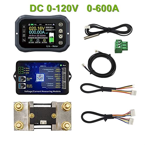 Autobatterietester, Batteriemonitor KG-F DC 0-120V 100A 400A 600A Batterieprüfspannungsstrom Va. Meter Batterie Coulomb Meter Kapazitätsanzeige , Präzise und schnell(KG160F-0-120V-0-600A) von KUMIAN