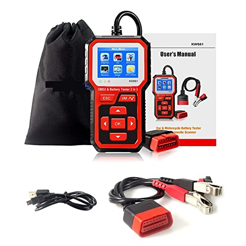 Autobatterietester, Kw681. Autobatterieprüfgerät. 6V-12V. Auto-Batterieanalysator Auto-Diagnosetool 2 in1 2000 CCA Batterieladetester. OBD2. Scanner , Präzise und schnell von KUMIAN