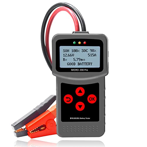 Autobatterietester, Micro-200PRO 12V 24V 40-2000CCA Kapazität Digital Car System Tool Analyzer LKW Motorrad Automotivo Auto Battery Tester, Präzise und schnell(Version 1 Big Clip) von KUMIAN