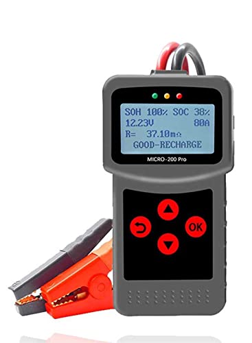 Autobatterietester, Micro200 Pro Autobatterietester 12V 40-2000CCA Blei-Säure-Batterieanalysator Anlasstest Ladetest Diagnosewerkzeug, Präzise und schnell(Asian-Metal Clip) von KUMIAN