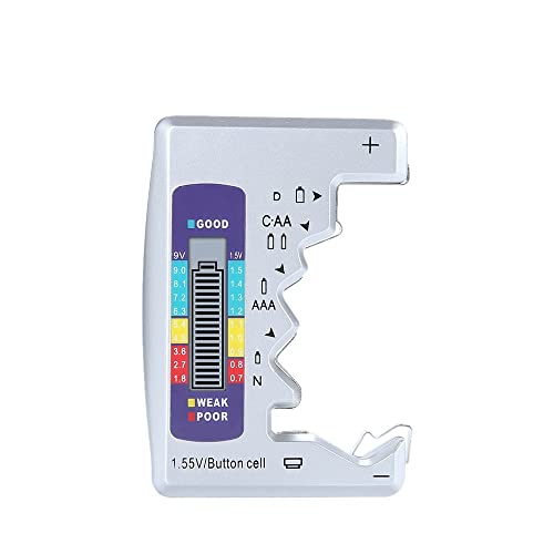 KUMIAN Autobatterietester, Akku digitaler Batterieprüfgerät LCD Kapazität anzeigen. Abs Portable Diagnostic Universal Tool Check AAA AA 9V / 1,5V Knopftester, Präzise und schnell(1Pc Type A) von KUMIAN