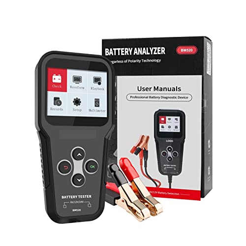 KUMIAN Autobatterietester, BM510. Motorradwagen-Truck-Akku-Tester 6V 12V 24V. Batterieanalysator 2000. CCA Laden von Cranking Test Scanner-Tools, Präzise und schnell(BM520) von KUMIAN