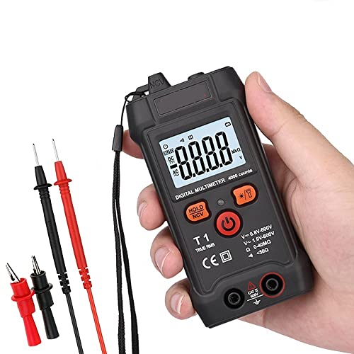 KUMIAN Autobatterietester, Mini Digital Smart Multimeter T1 Tragbare Elektror Meter Automotive Professional Tester True RMS NCV 600V AC DC Spannungsprüfer, Präzise und schnell(T1) von KUMIAN