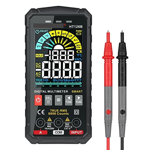 KUMIAN Autobatterietester, Multimeter-Digitalprofienten der 5. Generation AC DC TRMS. Spannungsstrom Ohm 60mf Hz DIY. Elektrikerzählertester, Präzise und schnell(HT126A Multimeter) von KUMIAN