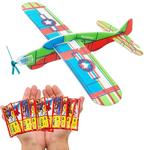 KUNHUI 24 x Styroporflieger Flugzeug Set, Set Gemischten Einzeln Verpackten Gleitflugzeugen, Gleitflugzeuge Styroporflieger Flugzeug, Ideal Als Mitgebsel Mitbringsel Give Aways für Kindergeburtstag von KUNHUI