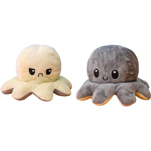 KUNSTIFY XXL Oktopus Plüsch wenden Kuscheltier 30cm Grau Weiß KUNSTIFY XXL Oktopus Plüsch wenden Kuscheltier 30cm Grau Weiß von KUNSTIFY