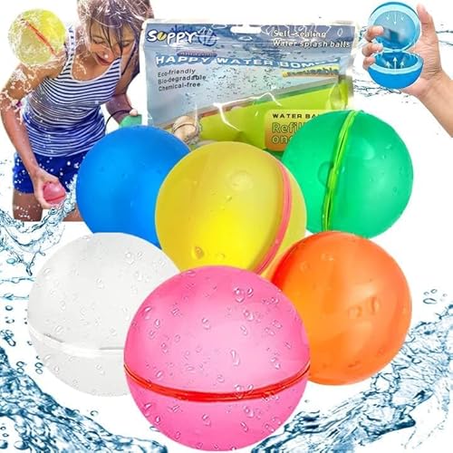 8 Stück Wiederverwendbare Wasserbomben Selbstschließend Wasserspielzeug Pool Spielzeug Für Kinder Strandspielzeug Wasserbälle Erwachsene Outdoor Wasserkampfspiel Sommer Poolparty Geschenk Für Kinder von KUOL-KIDS