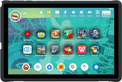 Kurio C21200 Tab XL 2-Android-Tablet für Kinder, 10,1"-Touchscreen, 16 GB Speicher, Kamera, 40+ Apps, Kindersicherung, Schutzhülle-Lerncomputer, Kindertablet, Laptop Spielzeug-Ideal für unterwegs von KURIO