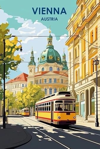 1000 Teile City Retro Reisekunst-Poster Puzzle für Erwachsene und Familien, Lernspielzeug, Xq598Zy, 26 x 38 cm von KUTDE