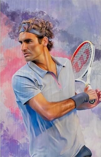1000-teiliges Tennisspieler-Kunstposter, Puzzle, lustiges Spiel, Spielzeug, Lernspiel für Erwachsene, 26 x 38 cm von KUTDE