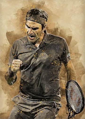 1000-teiliges Tennisspieler-Kunstposter, Puzzle, lustiges Spiel, Spielzeug, Lernspiel für Erwachsene, 26 x 38 cm von KUTDE
