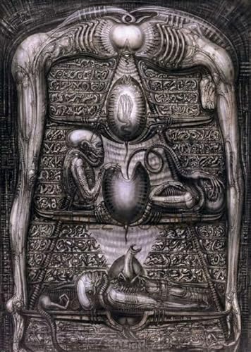 Puzzle 1000 Teile HRGiger Abstraktes Kunstposter Spielzeug für Erwachsene Dekompressionsspiel Gt205Zw 50x70CM von KUTDE