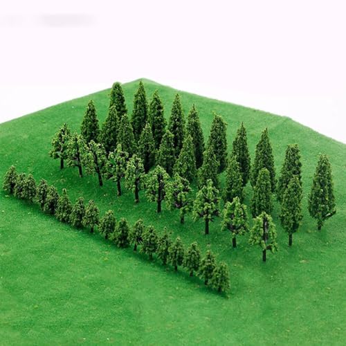 KUWUNG 50 Stück Modellbau Bäume, Modell Bäume Miniatur Zug Bäume Eisenbahn Landschaft Diorama Baum Architektur Bäume, Mischwald für DIY Landschaft, Mini Landschaft Landschaftsgestaltung von KUWUNG
