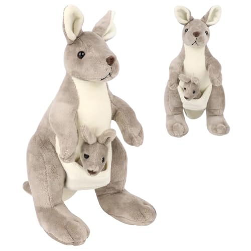 KUWUNG Känguru Kuscheltier, 28cm Känguru Stofftiere, Mutter und Kind Känguru Plüschtier, Kuscheltier mit Baby im Bauch, für Kinder Kuscheln, Spielen und Schlafen, Geburtstagsgeschenk für Kinder KUWUNG Känguru Kuscheltier, 28cm Känguru Stofftiere, Mutter und Kind Känguru Plüschtier, Kuscheltier mit Baby im Bauch, für Kinder Kuscheln, Spielen und Schlafen, Geburtstagsgeschenk für Kinder von KUWUNG