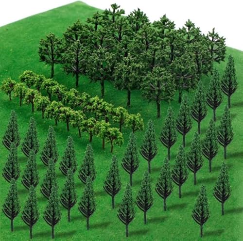 KUWUNG Modellbau Bäume,70 Stück Miniatur Bäume, Zug Bäume, Modelleisenbahn Landschaft Diorama Baum Architektur Bäume, Stücke Modell Bäume für DIY Landschaft,Sandtisch, Landschaft Landschaftsgestaltung von KUWUNG