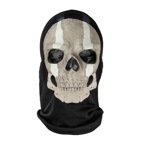 KUWUNG Totenkopf-Maske, Halloween, Call of Duty, Geistermaske, gruselige Maske, Skelettmaske, Geistergesichtsmaske, Halloween-Maske für Erwachsene und Teenager, Cosplay-Party von KUWUNG