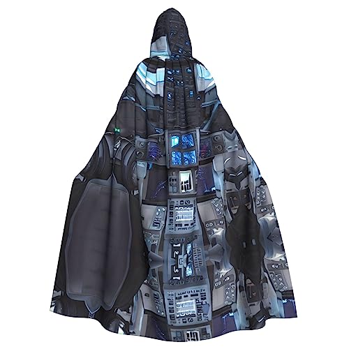 KVCBUYK Cabin of the Future Prints Halloween Adult Hooded Cloak for Parties and Costumes with Bow Tie and Super Large Hood von KVCBUYK